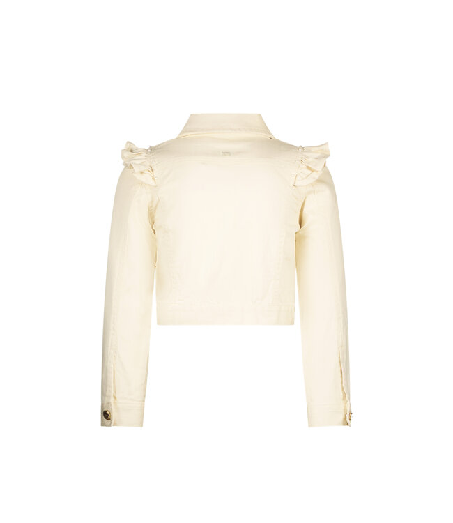 Le Chic Zomer spijkerjas meisjes Ivoor wit - ruffel - Alysum