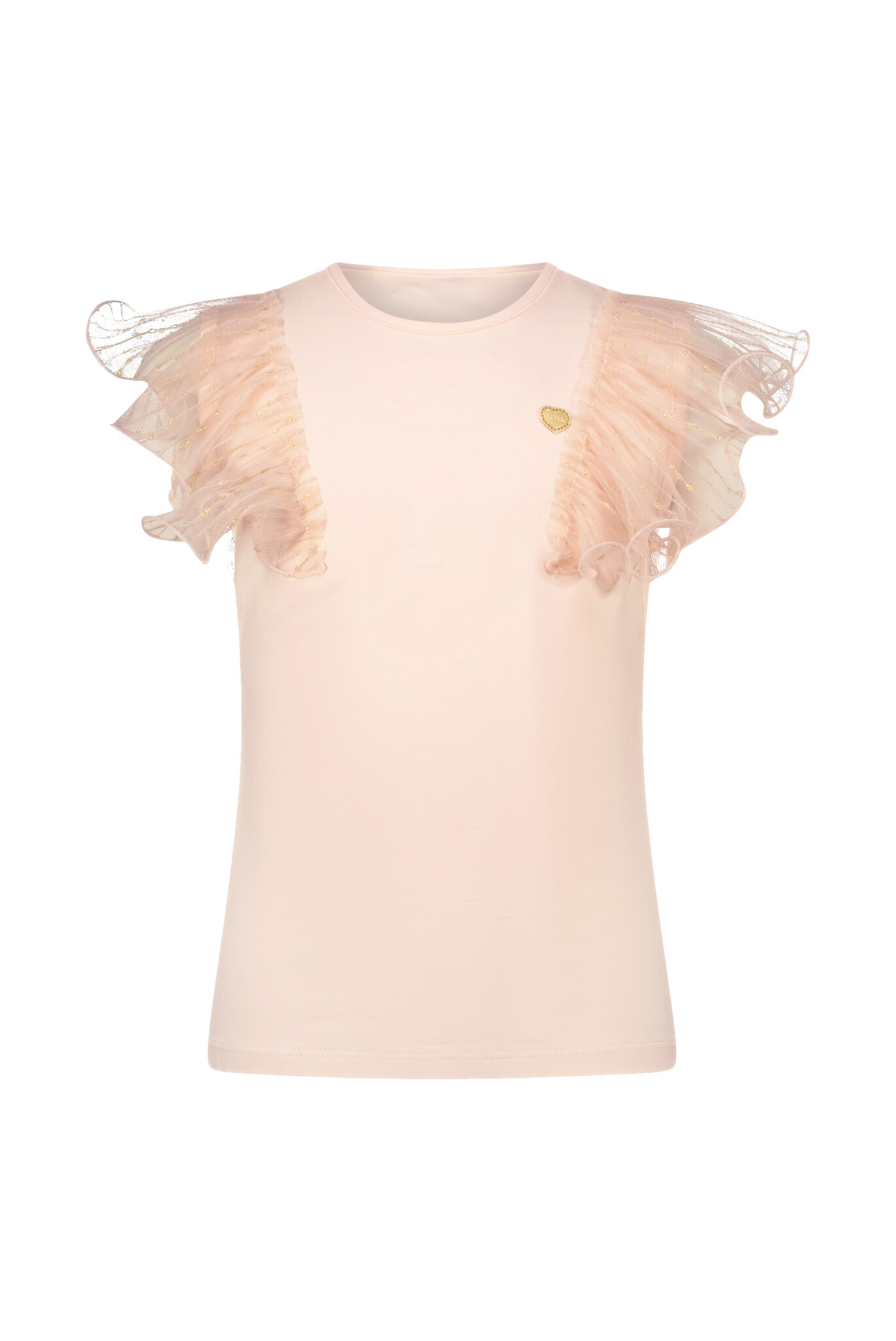 Le Chic Zomer t-shirt meisjes Roze - tule ruffel - Noblesse Le Chic Zomer t-shirt meisjes Roze - tule ruffel - Noblesse