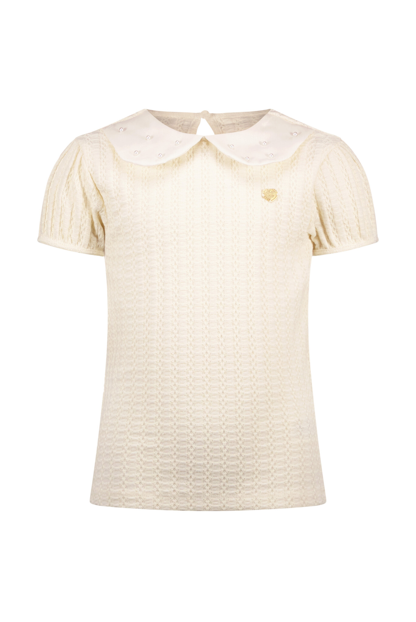 Le Chic Zomer top gebreid meisjes Off wit - parels - Narly Le Chic Zomer top gebreid meisjes Off wit - parels - Narly