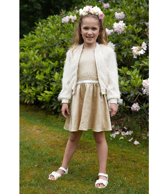 Le Chic Zomer jurk meisjes Goud - crushed satijn - Symira