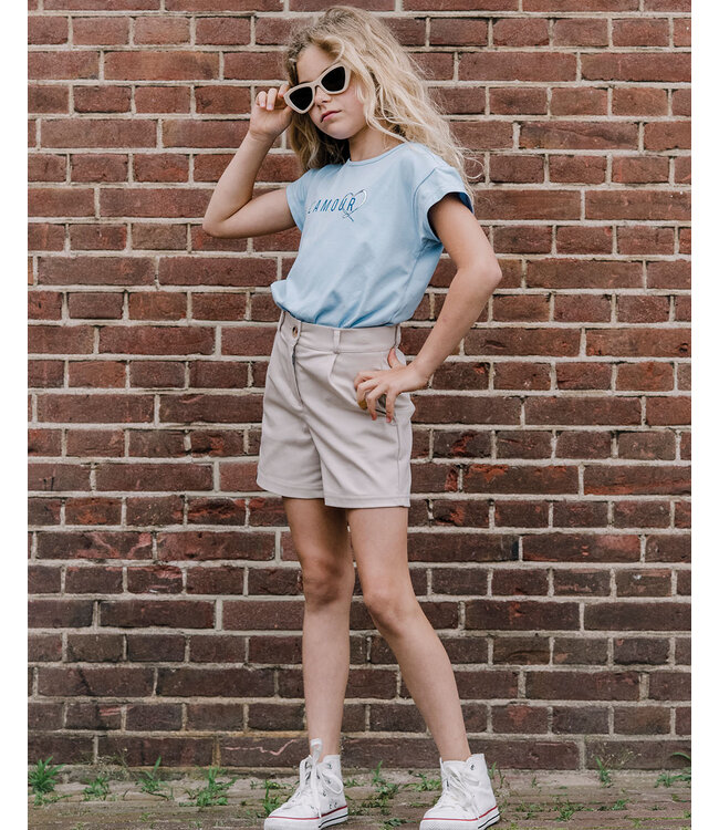 KIEstone Zomer short meisjes - zand - Sandy  steekzak