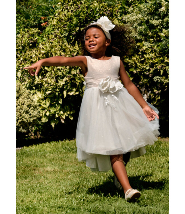 Abel & Lula Zomer jurk linnen shimmer meisjes - goud