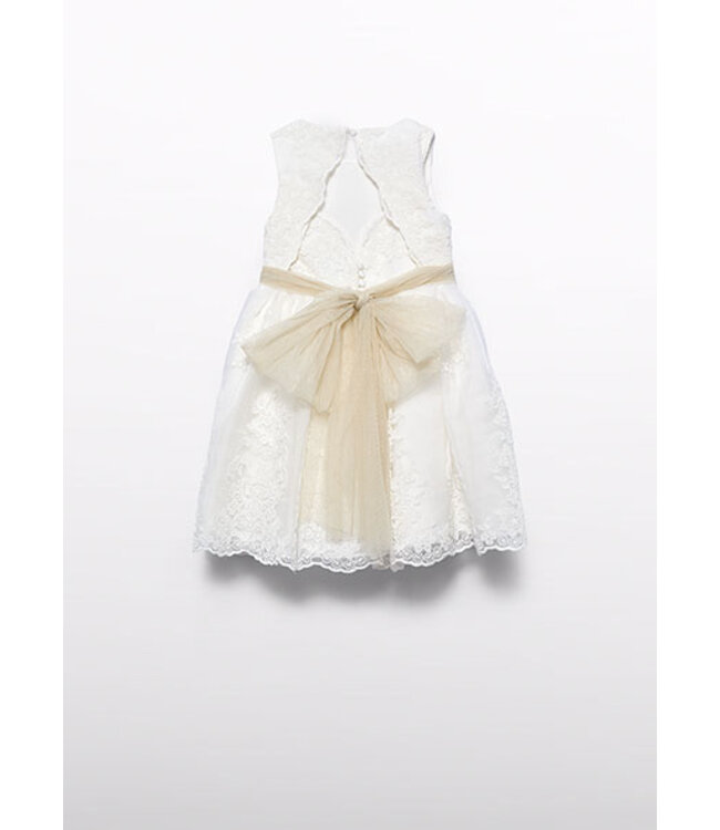 Abel & Lula Zomer jurk embroidery meisjes - creme wit