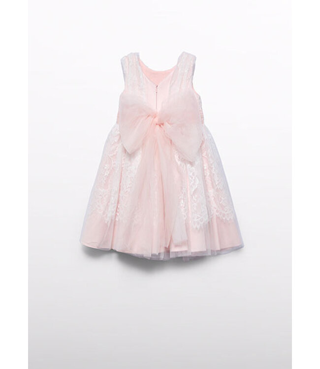 Abel & Lula Zomer jurk kant meisjes - peony roze