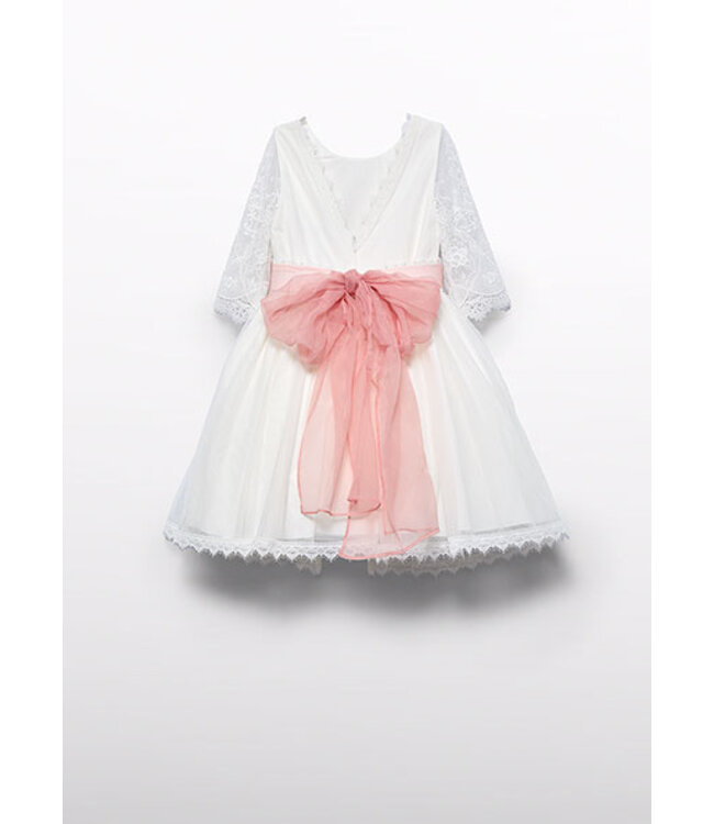 Abel & Lula Zomer jurk embroidery meisjes - creme wit