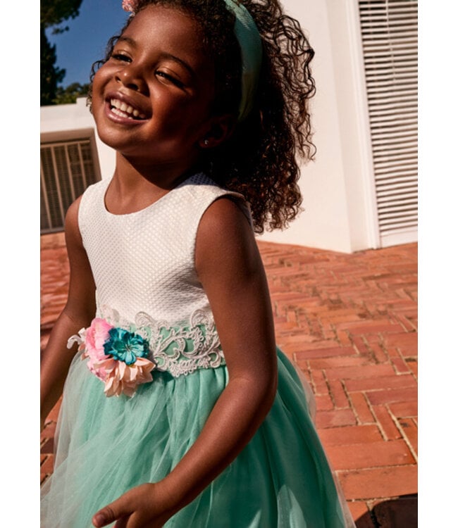 Abel & Lula Zomer jurk meisjes - aloe groen