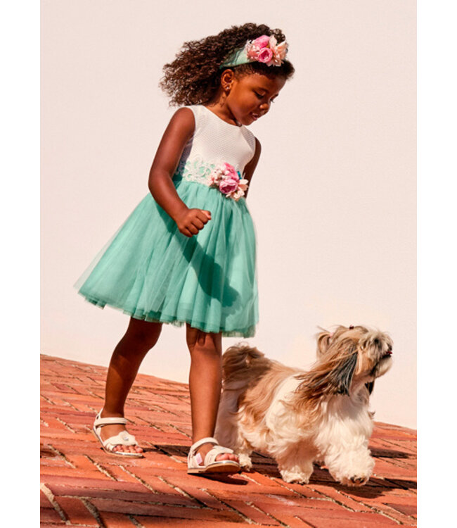 Abel & Lula Zomer jurk meisjes - aloe groen