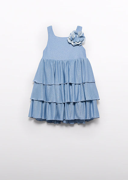 Abel & Lula Zomer jurk ruffel meisjes - lavendel blauw Abel & Lula Zomer jurk ruffel meisjes - lavendel blauw