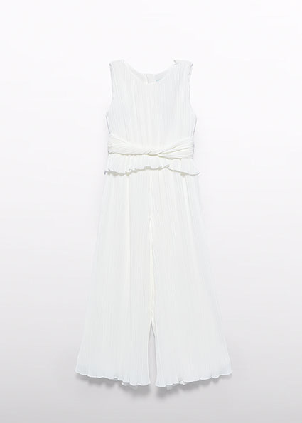 Abel & Lula Zomer jumpsuit geplooid meisjes - creme wit Abel & Lula Zomer jumpsuit geplooid meisjes - creme wit