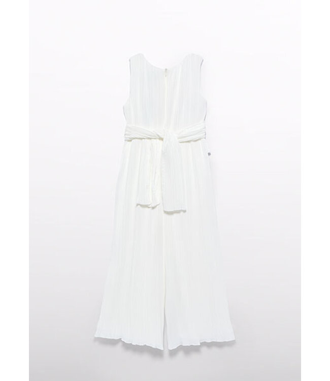 Abel & Lula Zomer jumpsuit geplooid meisjes - creme wit
