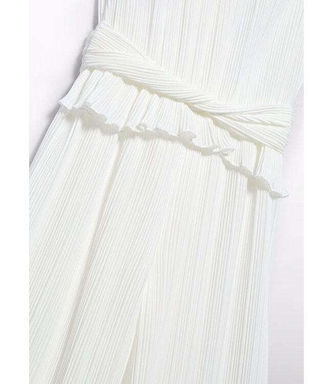 Abel & Lula Zomer jumpsuit geplooid meisjes - creme wit