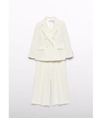Abel & Lula Zomer broekpak crepe meisjes - creme wit