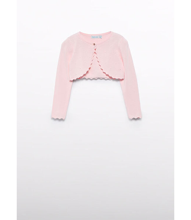 Abel & Lula Zomer vest gebreid meisjes - peony roze