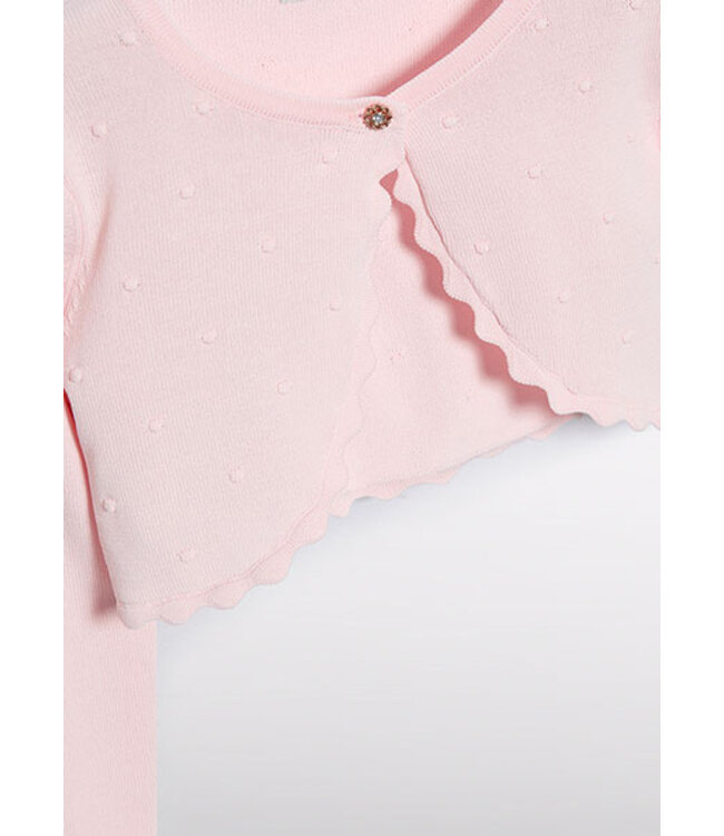 Abel & Lula Zomer vest gebreid meisjes - peony roze