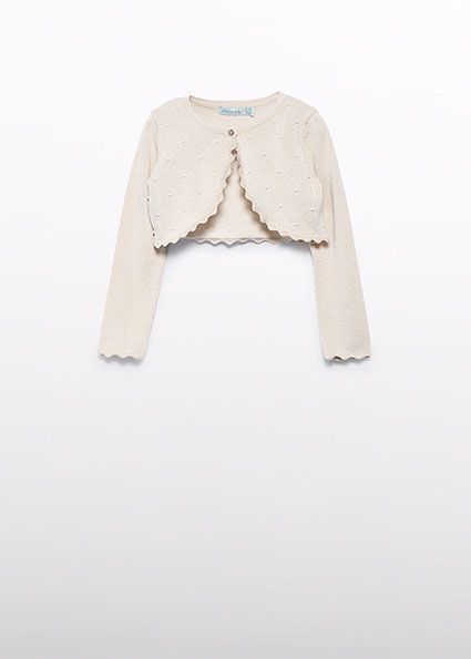 Abel & Lula Zomer vest gebreid meisjes - natural wit Abel & Lula Zomer vest gebreid meisjes - natural wit