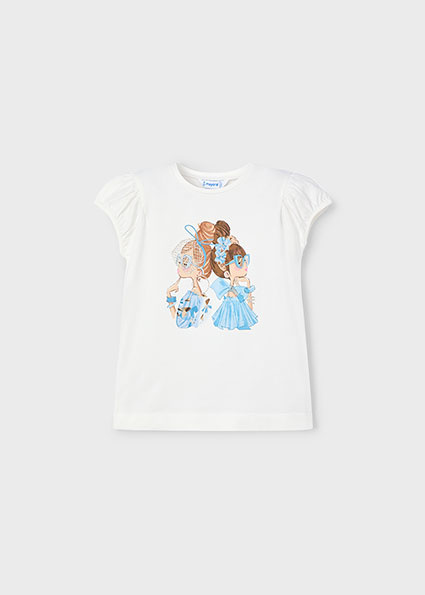 Mayoral Zomer t-shirt S/S pop meisjes - natural wit Mayoral Zomer t-shirt S/S pop meisjes - natural wit