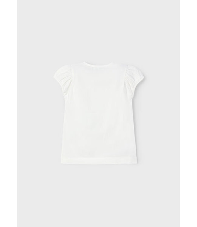Mayoral Zomer t-shirt S/S pop meisjes - natural wit