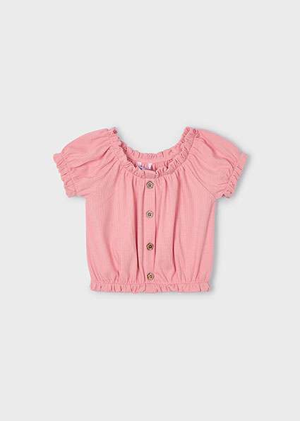 Mayoral Zomer t-shirt S/S meisjes - zalm roze afbeelding
