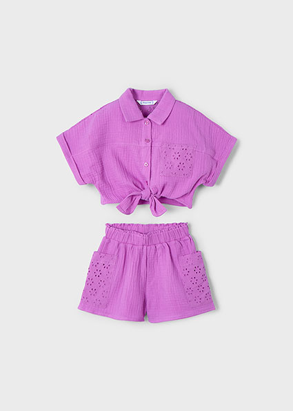 Mayoral Zomer top + short meisjes - orchidee paars Mayoral Zomer top + short meisjes - orchidee paars