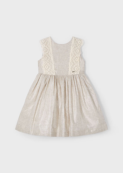 Mayoral Zomer jurk linnen meisjes - beige Mayoral Zomer jurk linnen meisjes - beige