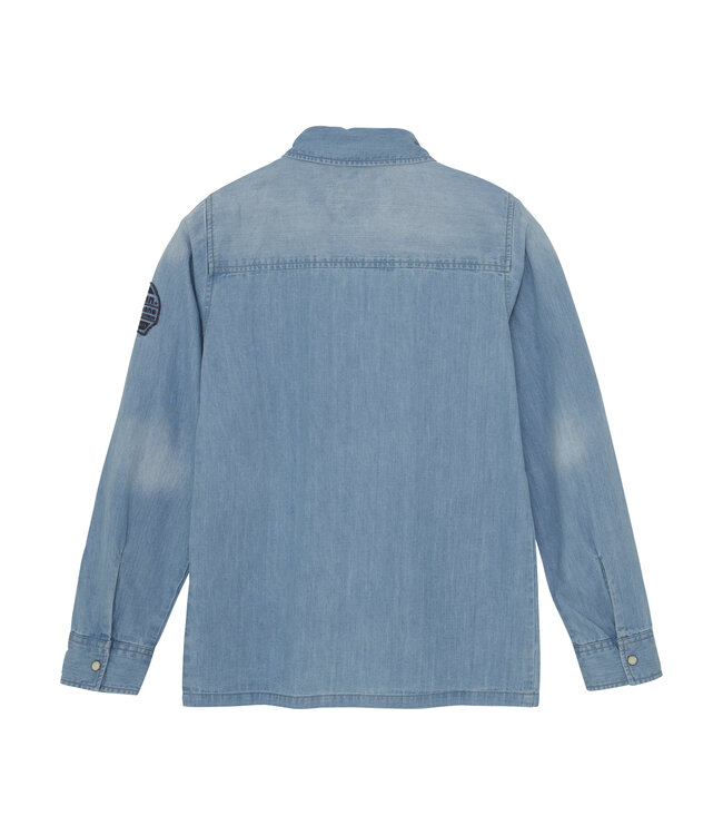 Indian Blue Jeans Zomer shirt jongens - blauw - denim badge