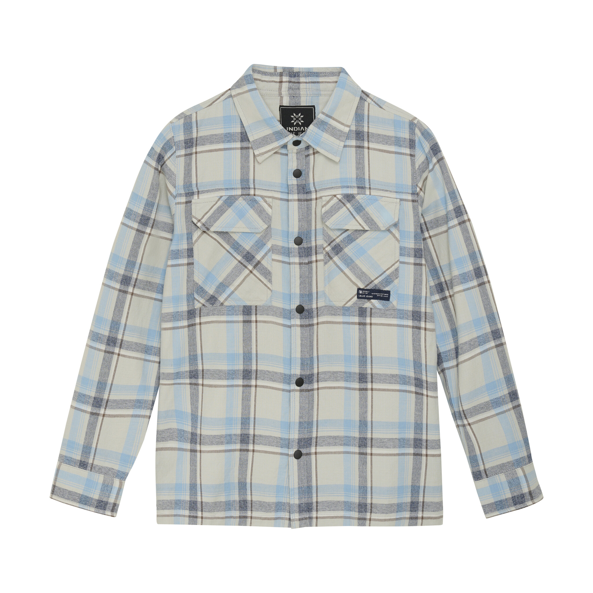 Indian Blue Jeans Zomer blouse jongens - grijs - geruit Indian Blue Jeans Zomer blouse jongens - grijs - geruit