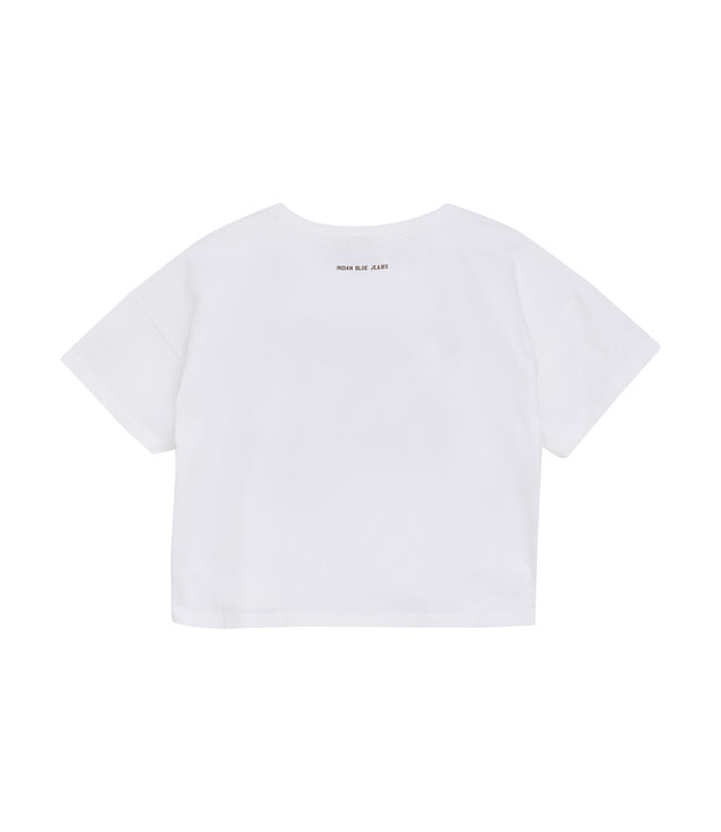 Indian Blue Jeans Zomer T-shirt S/S meisjes - wit - cropped - wide fit