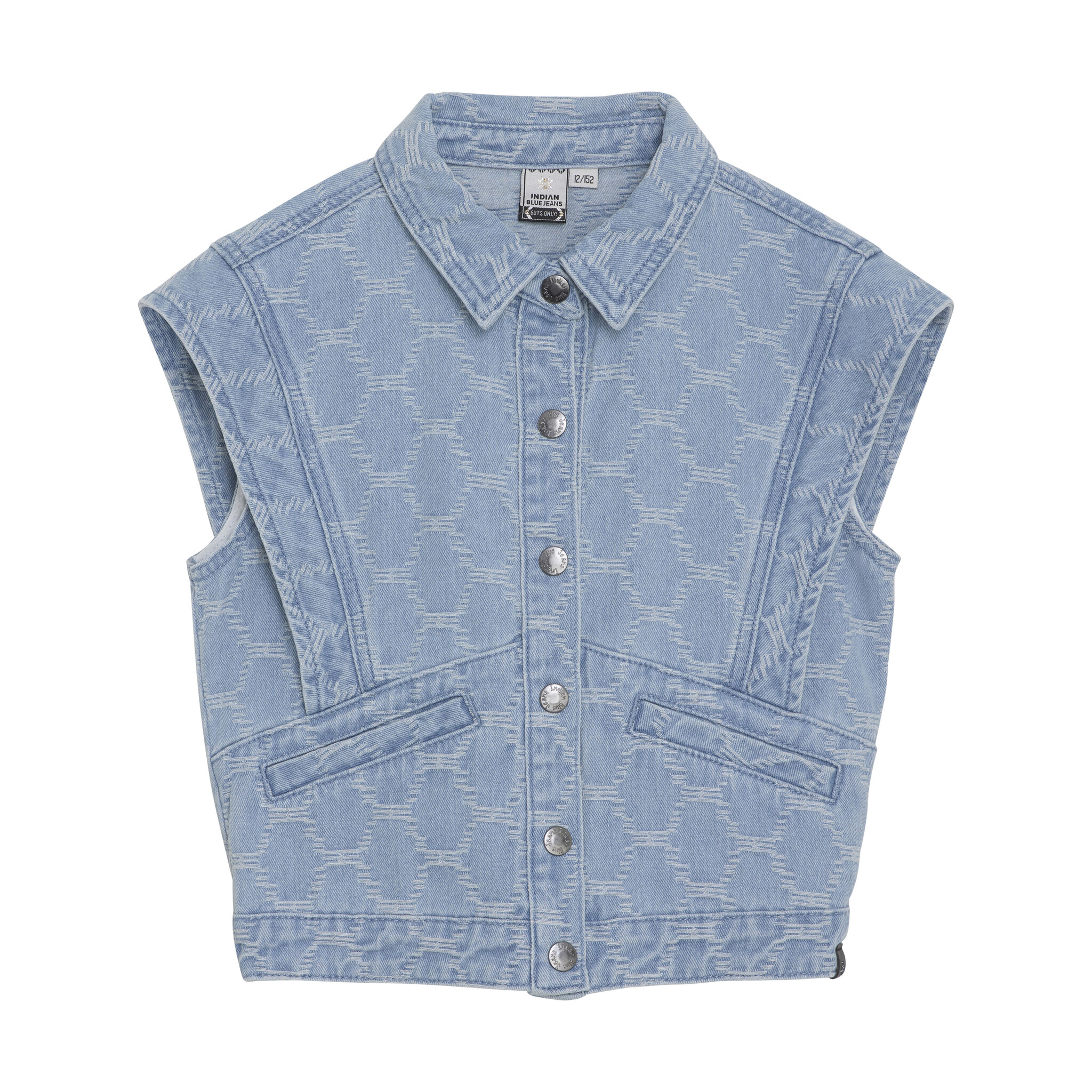 Indian Blue Jeans Zomer gilet meisjes - licht blauw - denim - fancy Indian Blue Jeans Zomer gilet meisjes - licht blauw - denim - fancy