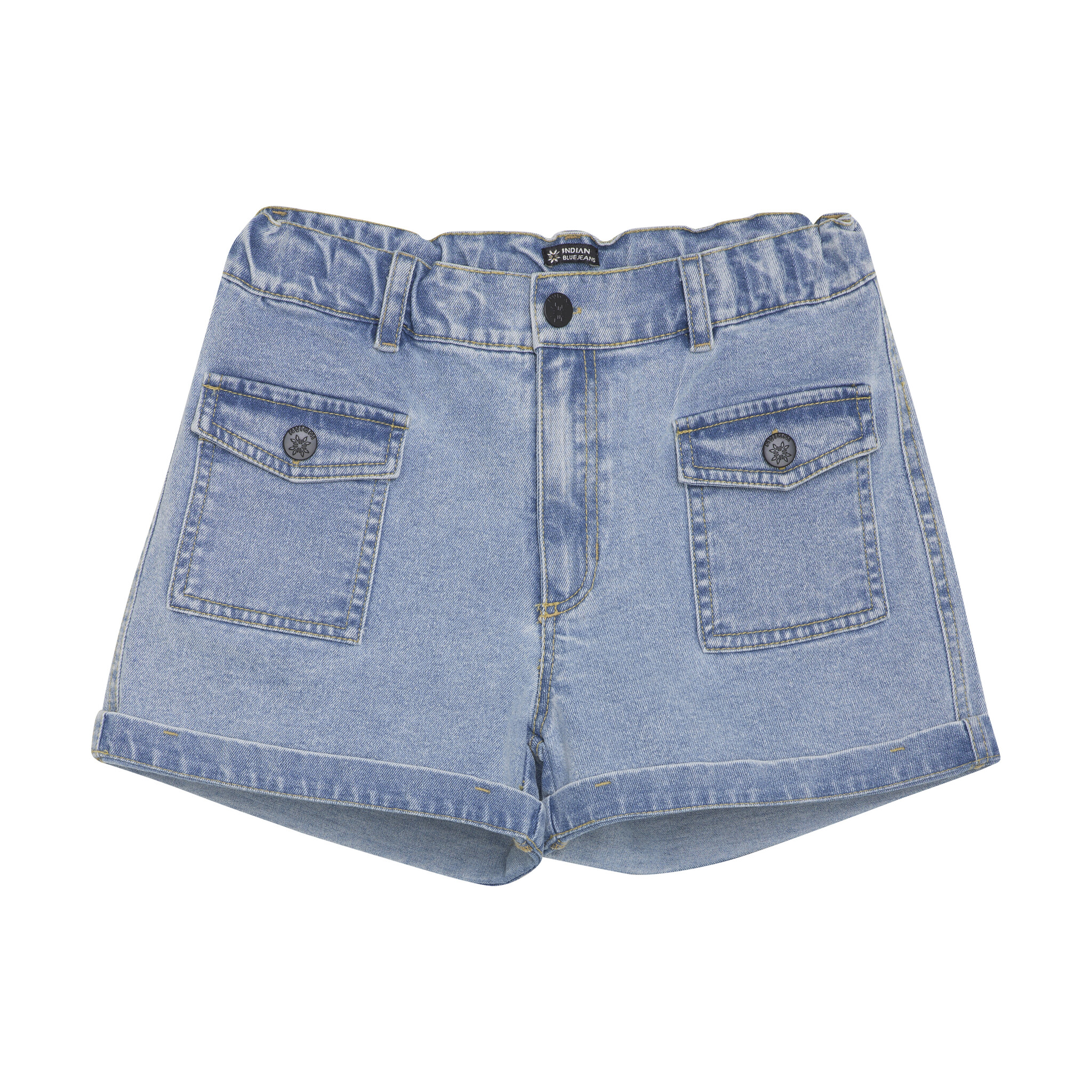 Indian Blue Jeans Zomer jeans short meisjes - licht blauw - cargo Indian Blue Jeans Zomer jeans short meisjes - licht blauw - cargo