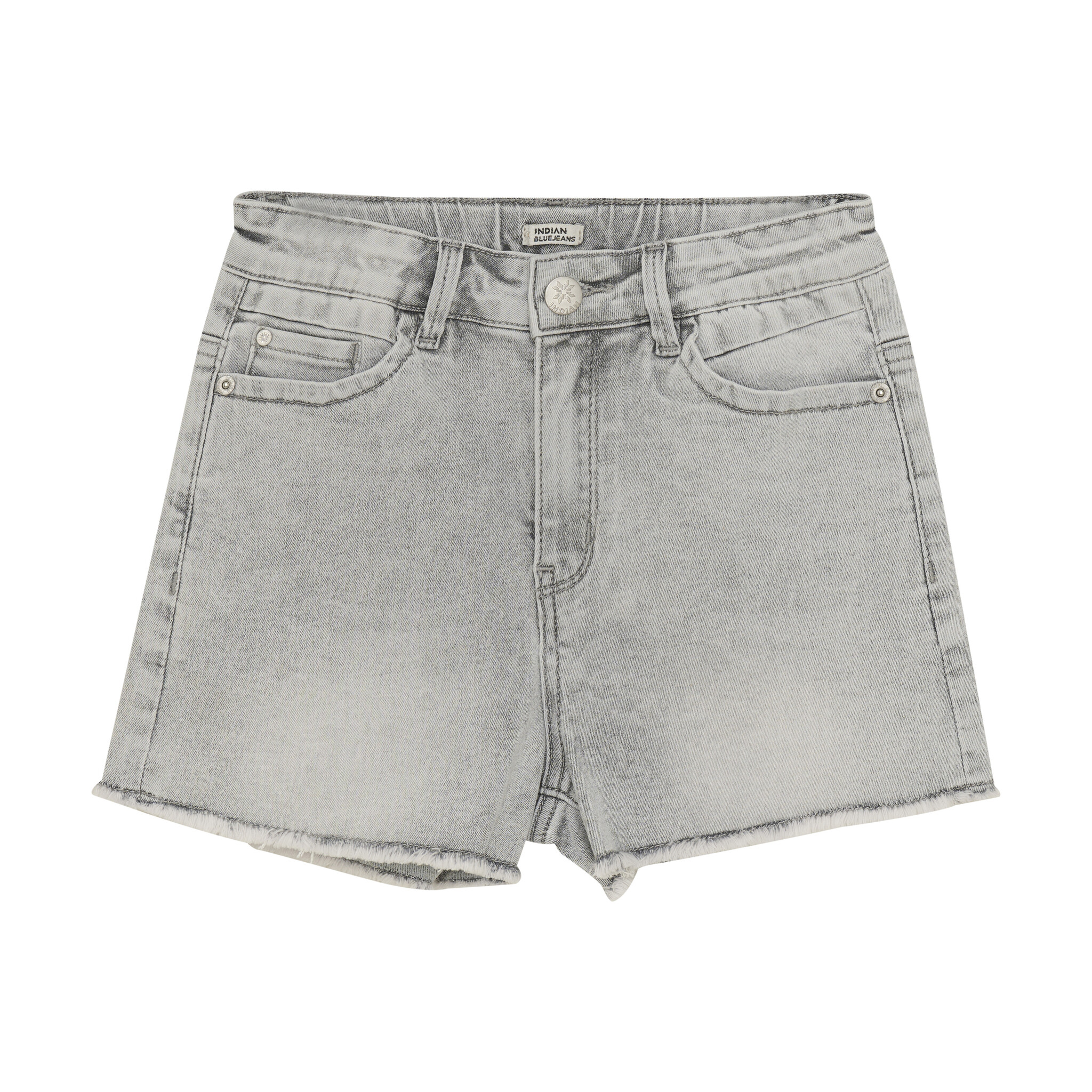 Indian Blue Jeans Zomer jeans short meisjes - licht grijs - wide fit Indian Blue Jeans Zomer jeans short meisjes - licht grijs - wide fit