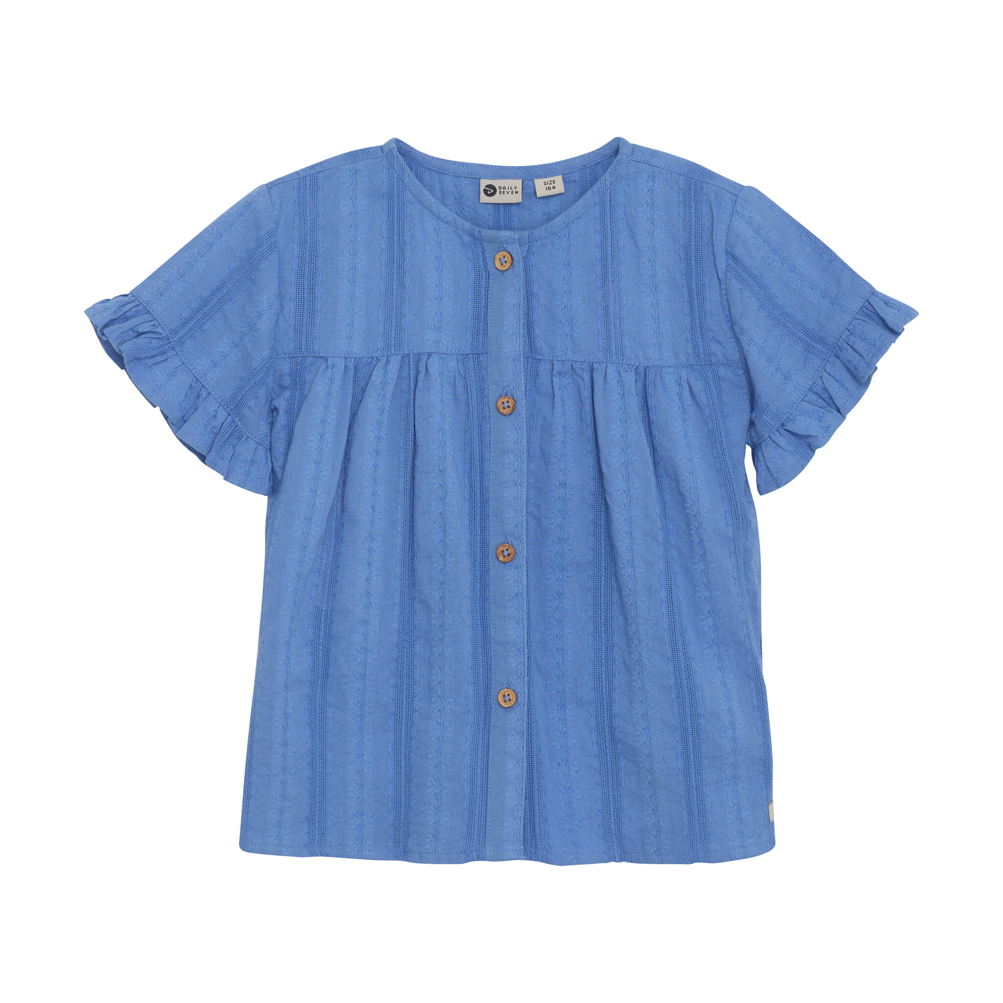 Daily7 Zomer shirt meisjes - blauw - ruffel Daily7 Zomer shirt meisjes - blauw - ruffel