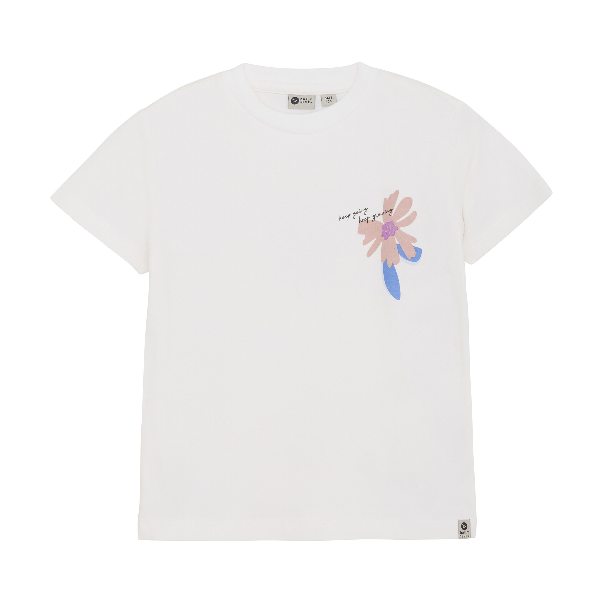 Daily7 Zomer T-shirt S/S meisjes - wit - artwork Daily7 Zomer T-shirt S/S meisjes - wit - artwork