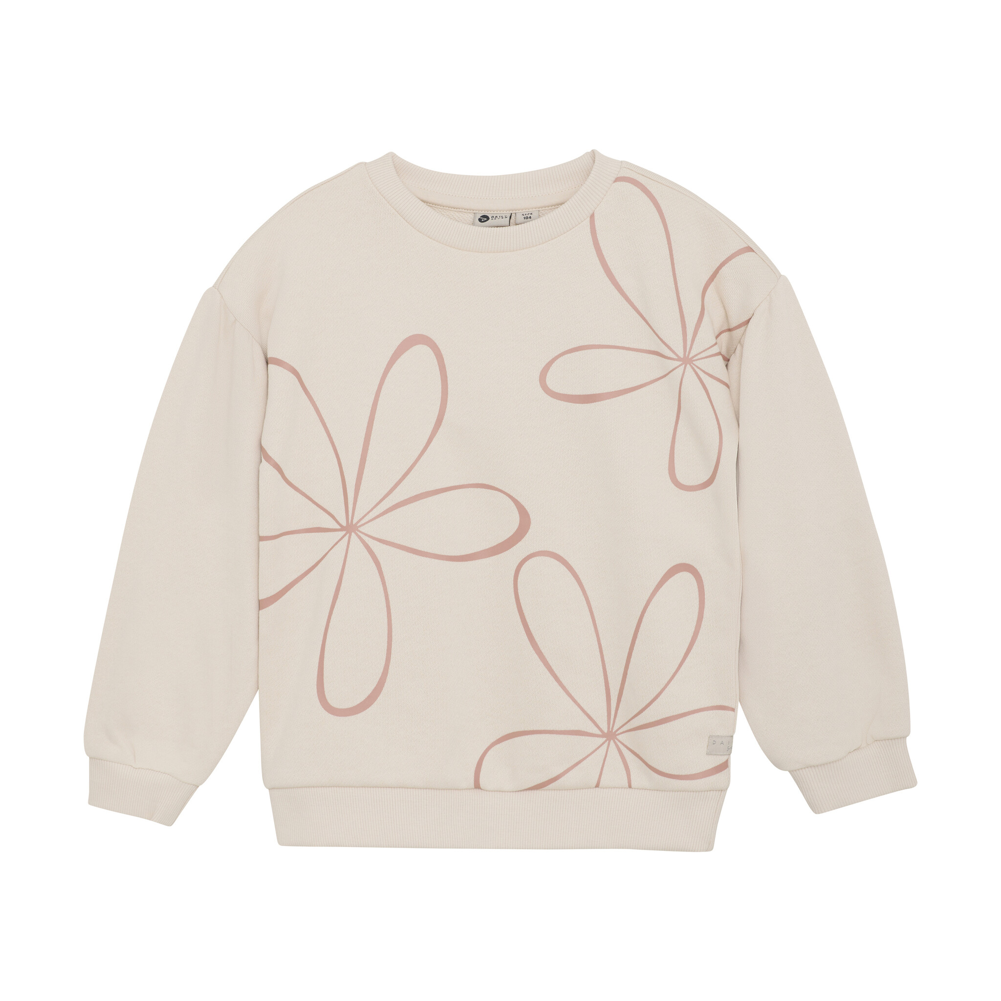 Daily7 Zomer sweater meisjes - zand - oversized - bloemen Daily7 Zomer sweater meisjes - zand - oversized - bloemen