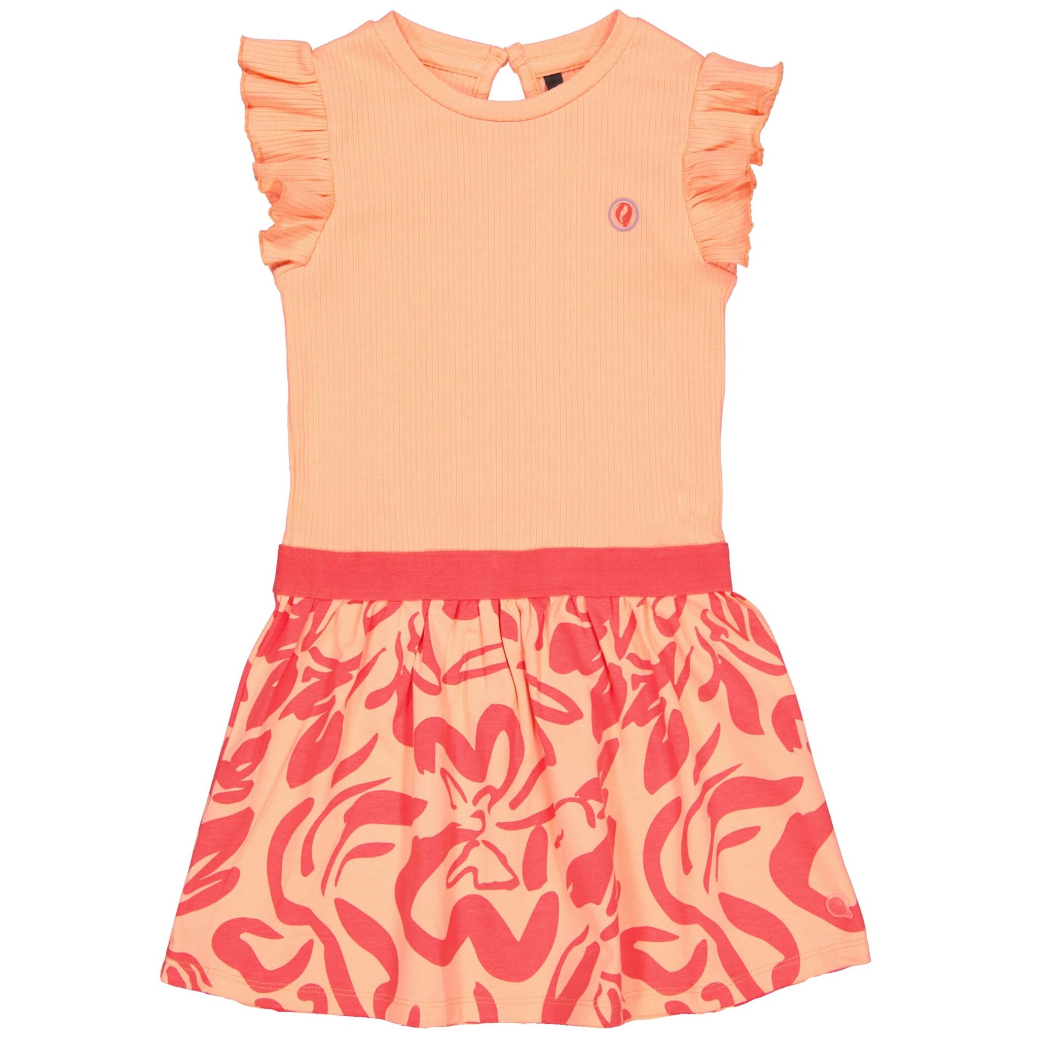 Quapi Zomer jurk meisjes - oranje - AOP bloemen - Fajen Quapi Zomer jurk meisjes - oranje - AOP bloemen - Fajen