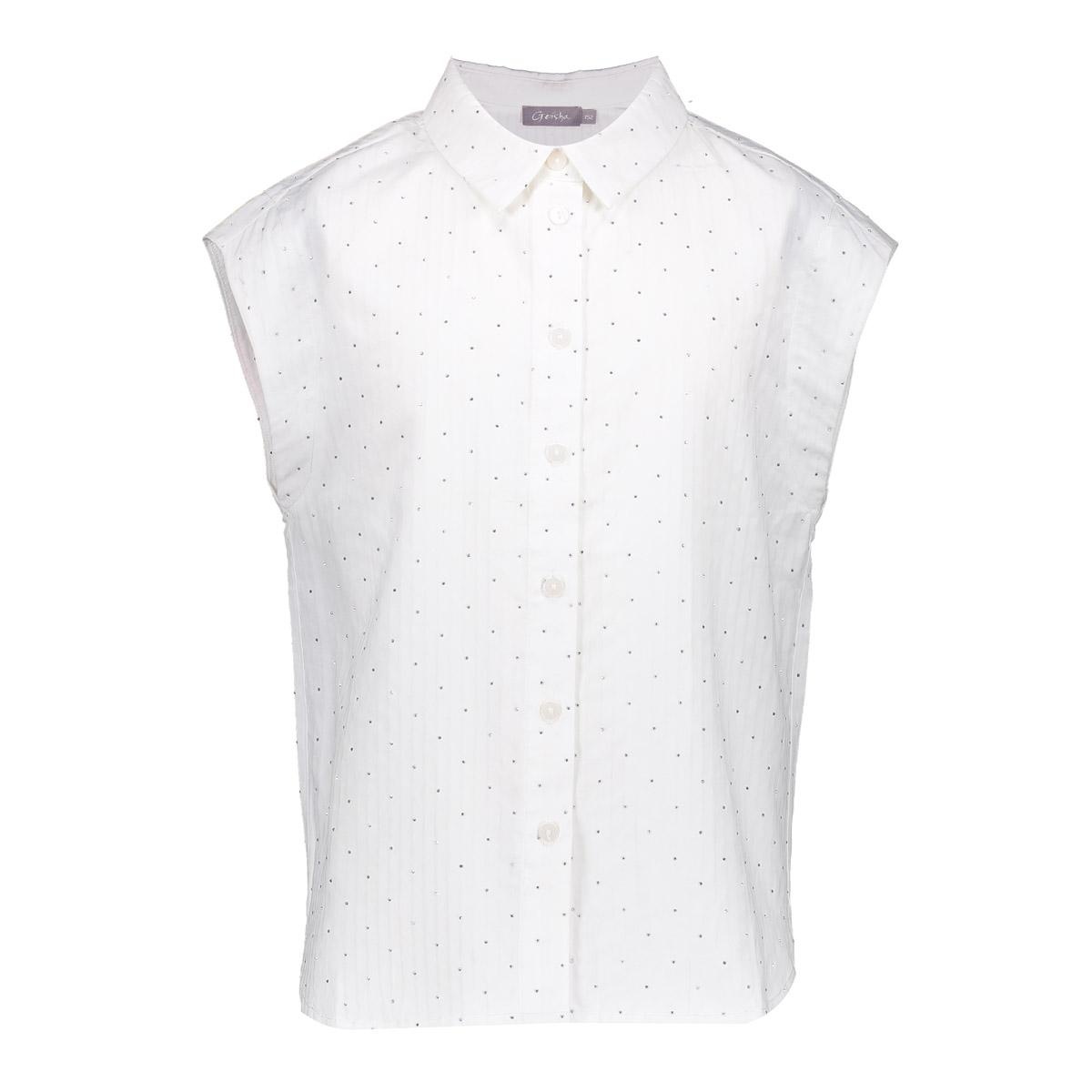 Geisha zomer blouse meisjes - strass steentjes - off wit afbeelding