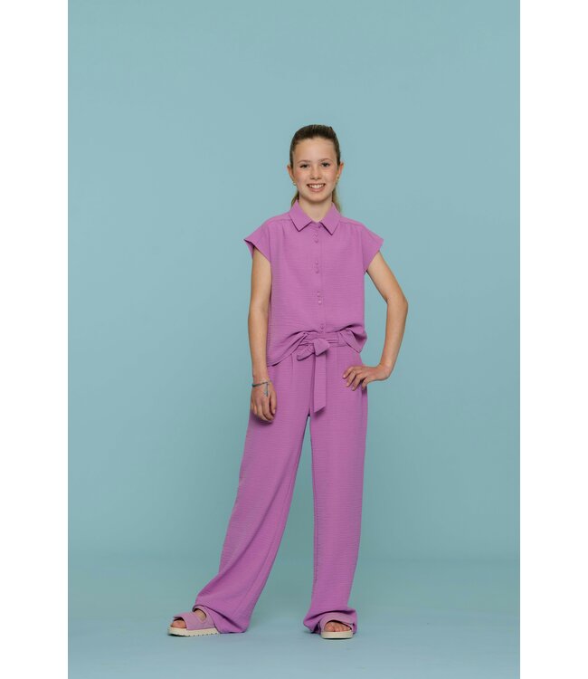 Geisha zomer broek meisjes - crinckle - lavendel