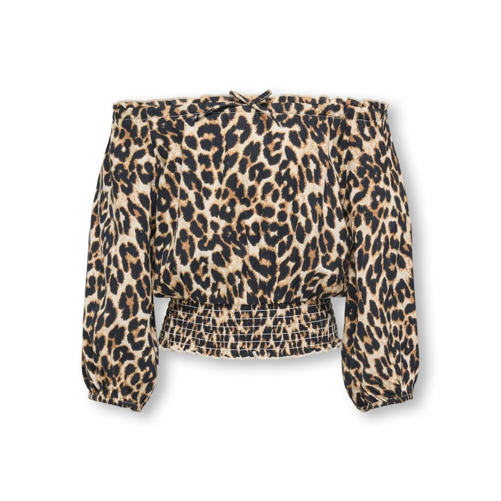 Kids ONLY zomer top meisjes - off shoulder, AOP - zwart - Kogglow Kids ONLY zomer top meisjes - off shoulder, AOP - zwart - Kogglow