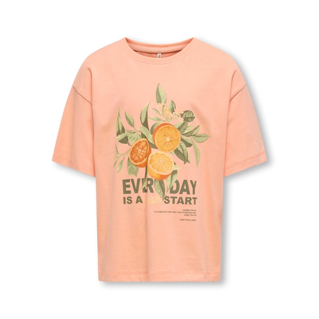 Kids ONLY zomer t-shirt S/S meisjes - loose fit - zalm roze - Koghelen Kids ONLY zomer t-shirt S/S meisjes - loose fit - zalm roze - Koghelen