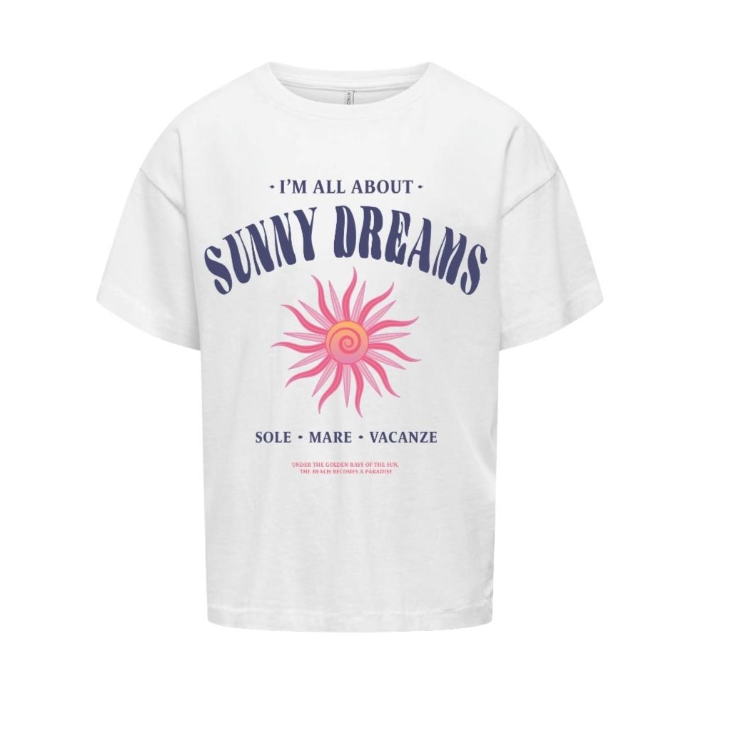 Kids ONLY zomer top S/S meisjes - box fit - off wit - Kogruth Kids ONLY zomer top S/S meisjes - box fit - off wit - Kogruth