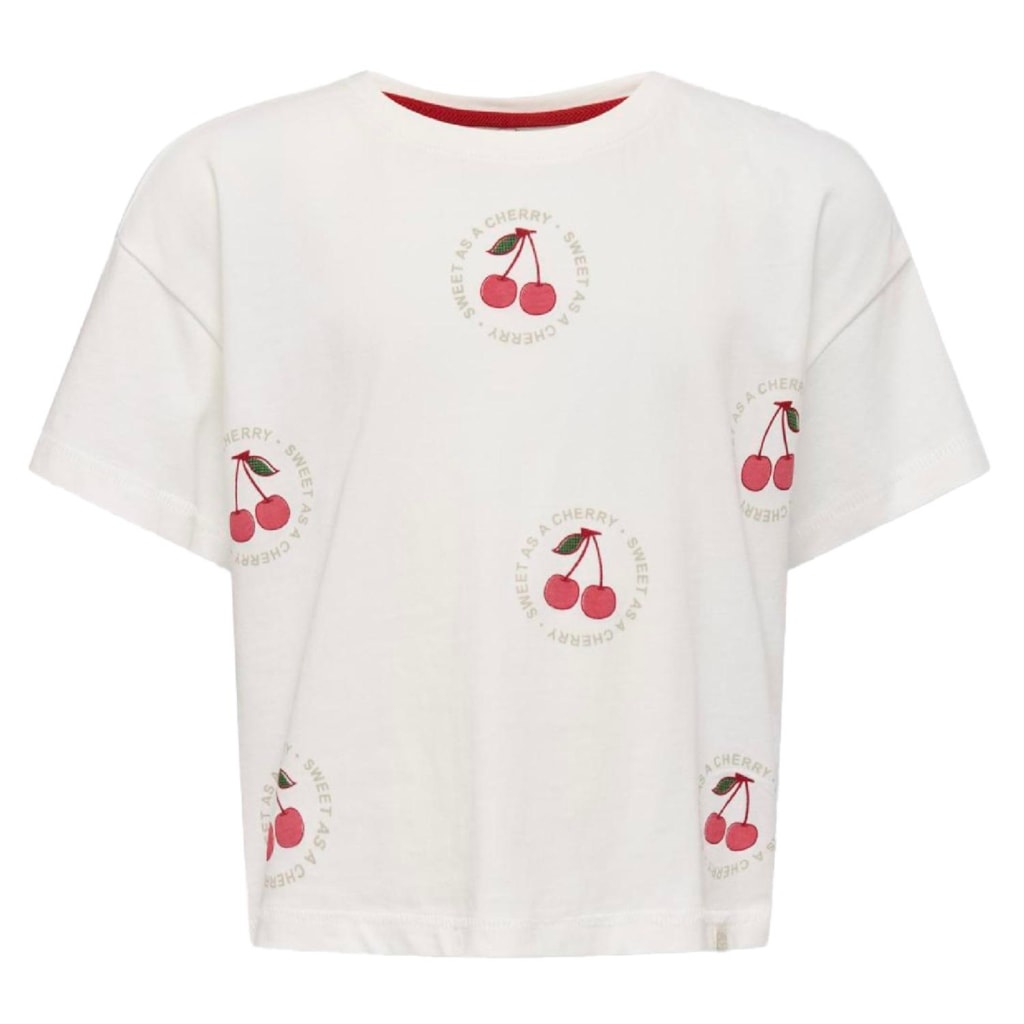 Kids ONLY zomer t-shirt S/S meisjes - loose fit - off wit - Kogcharlotte Kids ONLY zomer t-shirt S/S meisjes - loose fit - off wit - Kogcharlotte