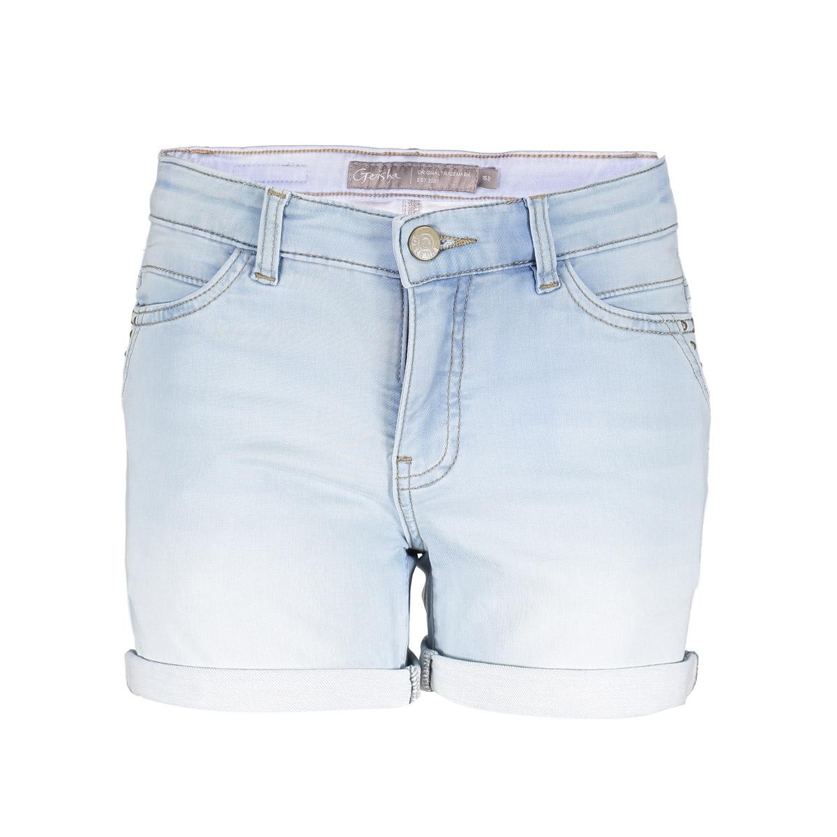 Geisha zomer short meisjes - jogg - bleached denim Geisha zomer short meisjes - jogg - bleached denim