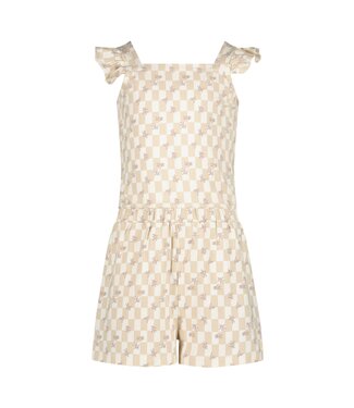Quapi Zomer broek meisjes - wit - AOP geruit -  Fauve
