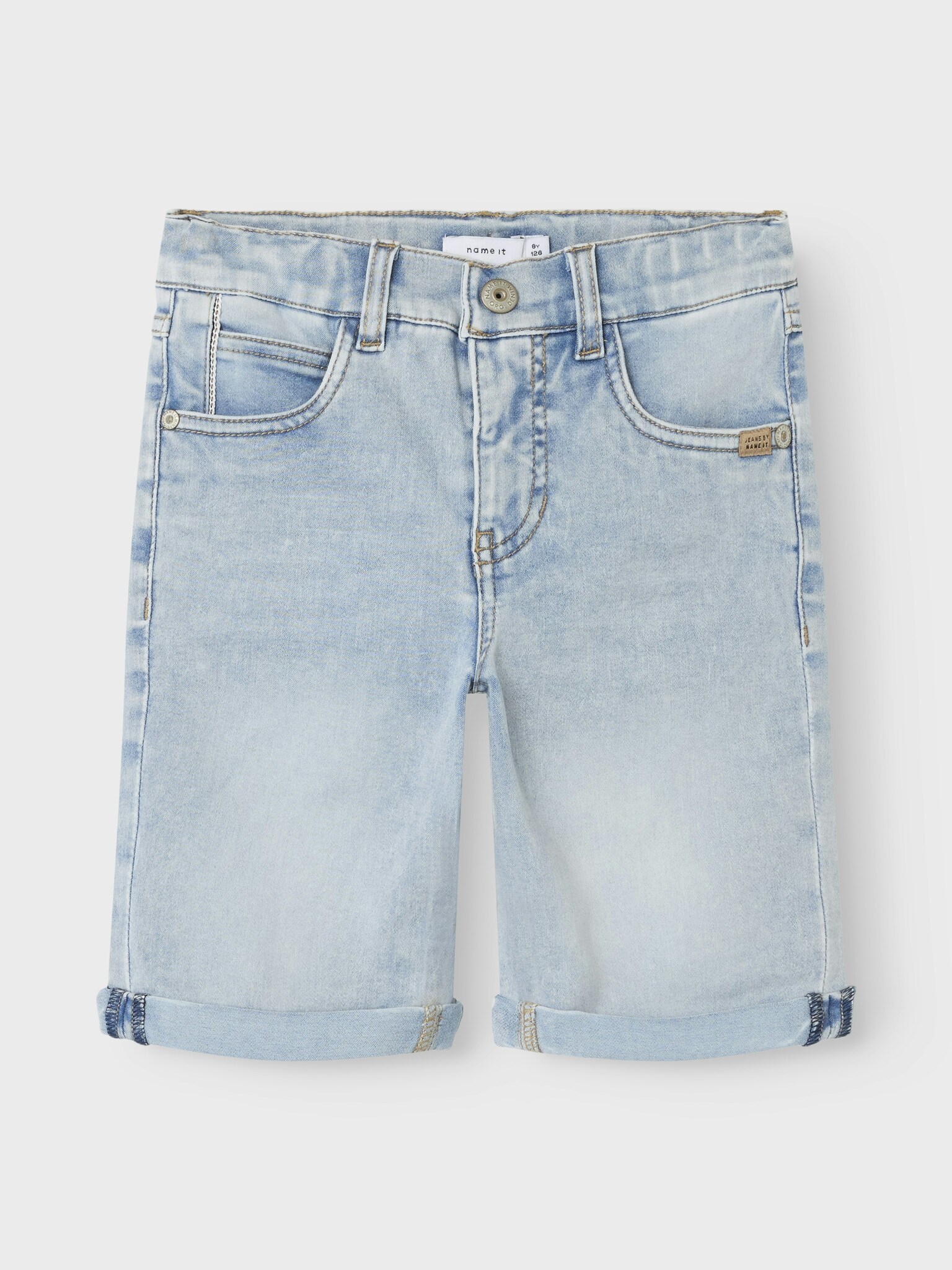 Name it zomer jeans short jongens - licht blauw bleached denim - Nkmtheo Name it zomer jeans short jongens - licht blauw bleached denim - Nkmtheo