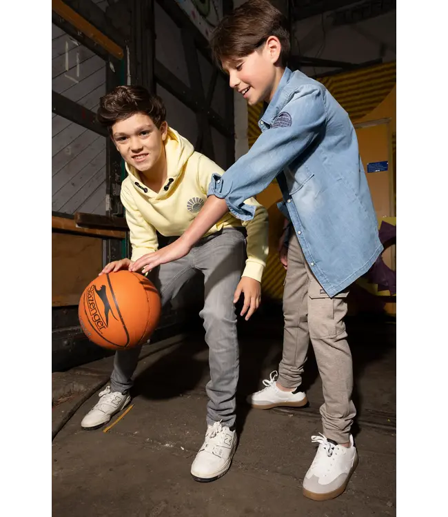 Indian Blue Jeans Zomer shirt jongens - blauw - denim badge