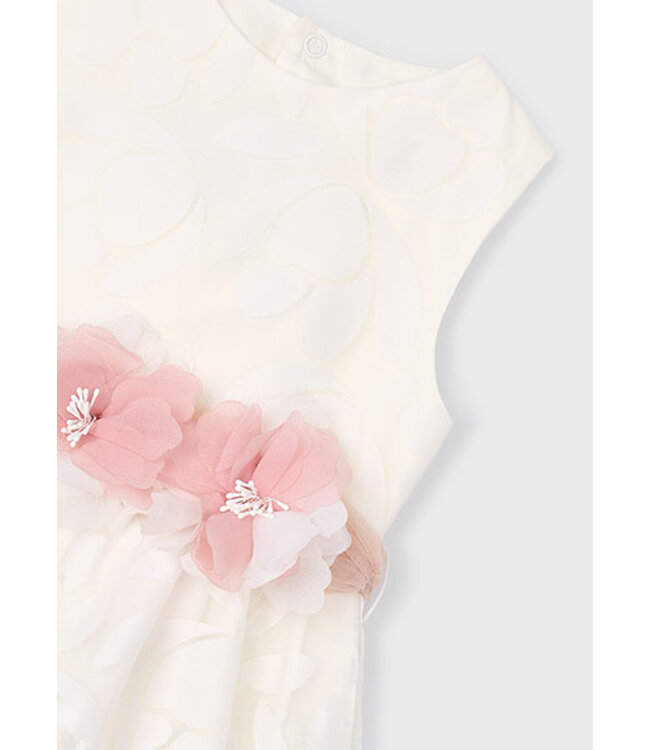 Mayoral Zomer jurk velours meisjes - natural wit