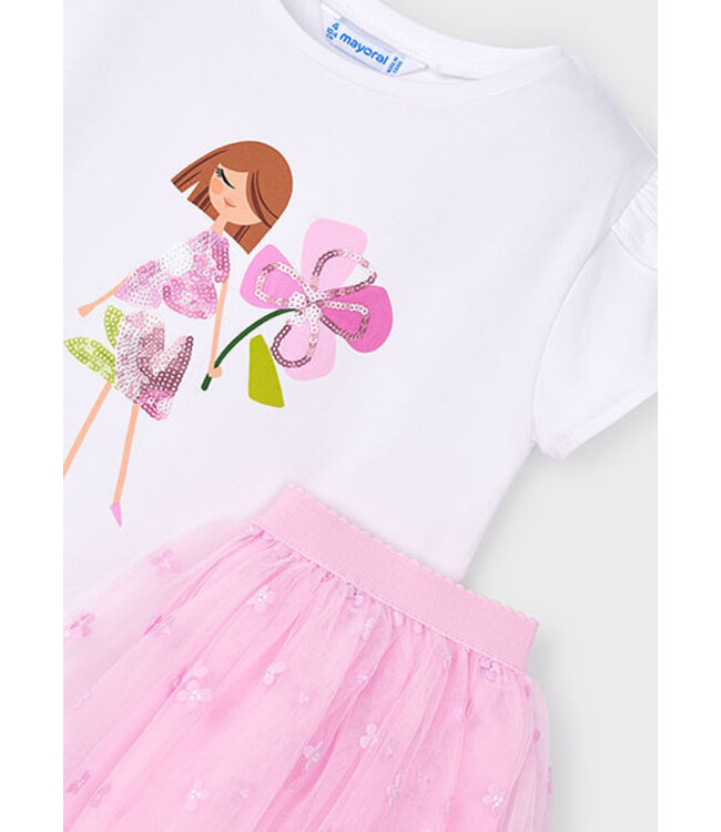 Mayoral Zomer tule rok + top meisjes - mauve paars