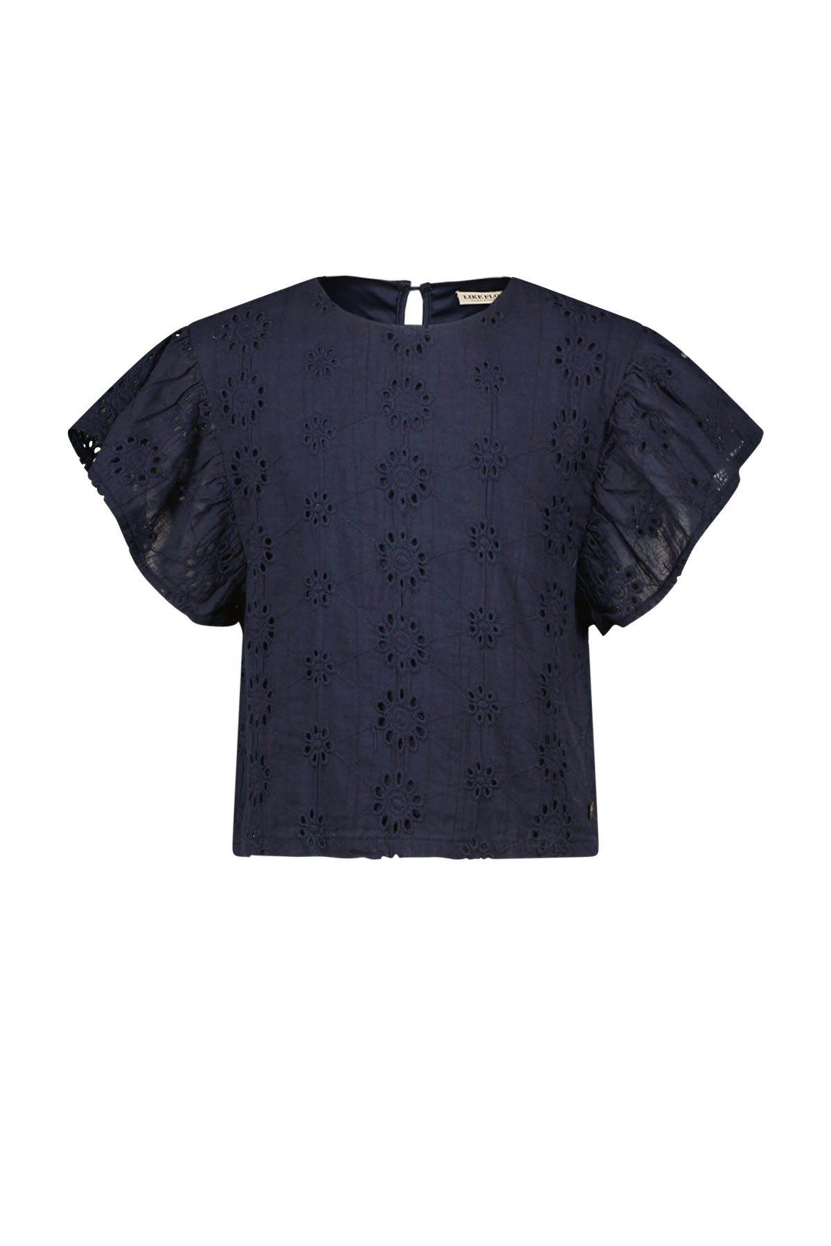 Like Flo zomer top meisjes - navy blauw - broderie - Claire afbeelding