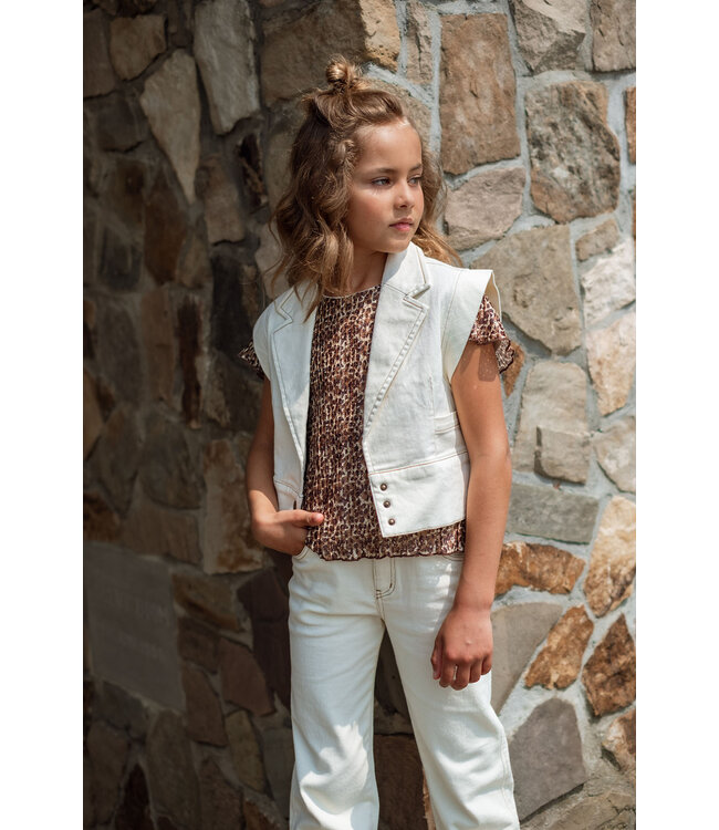 Like Flo zomer gilet meisjes - denim wit - Danique