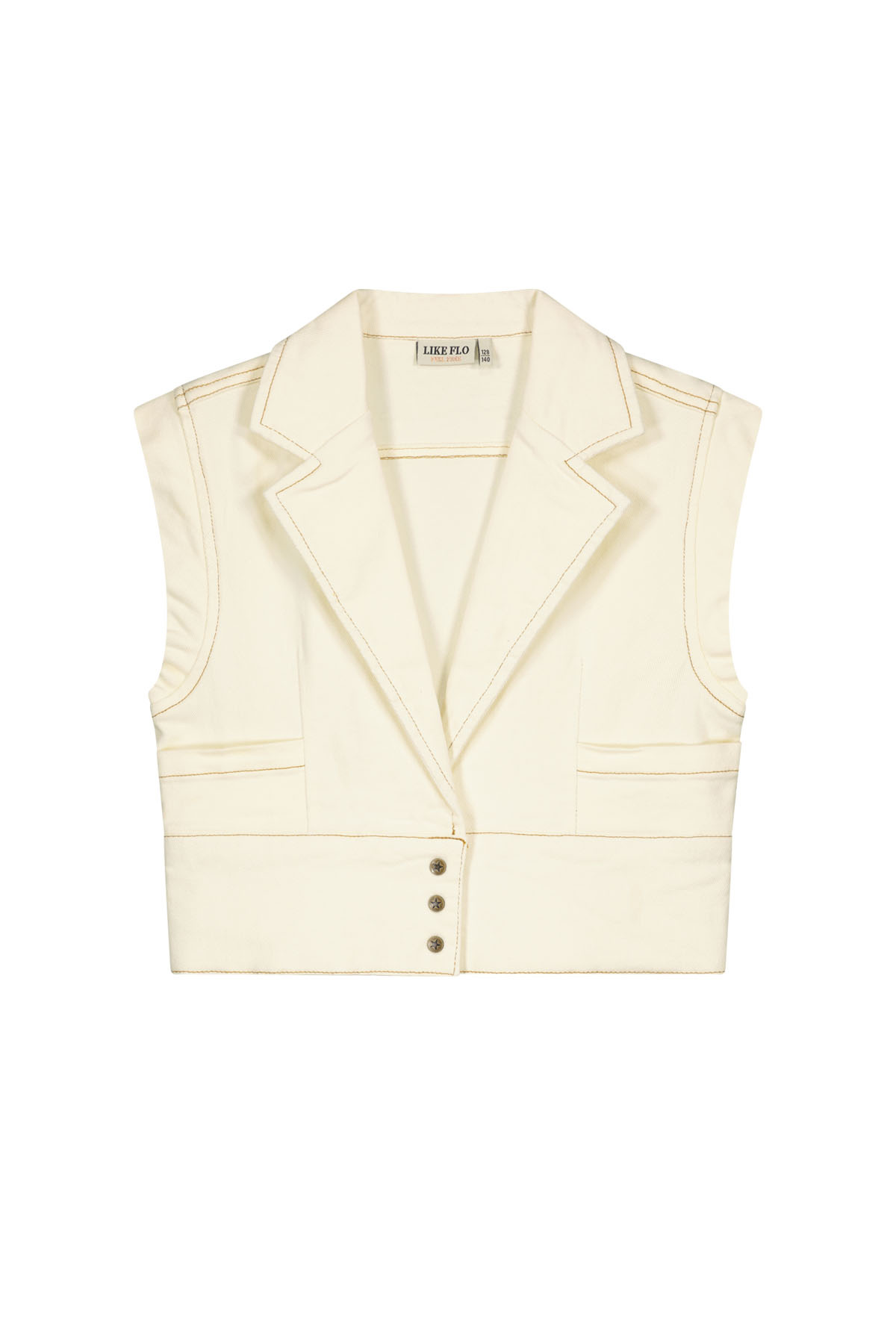 Like Flo zomer gilet meisjes - denim wit - Danique Like Flo zomer gilet meisjes - denim wit - Danique