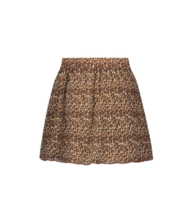 Like Flo zomer rok meisjes - luipaard latte - plisse, mesh - Sasha